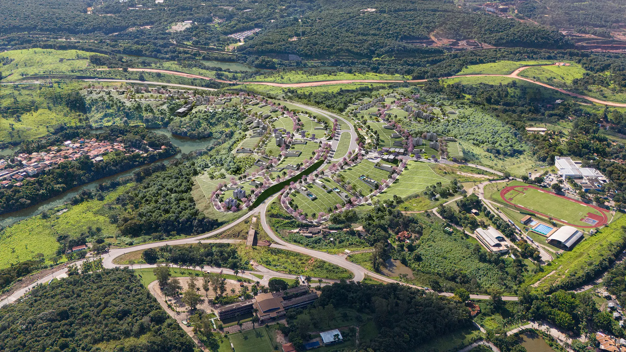Vista aérea dos lotes do Alta Vista